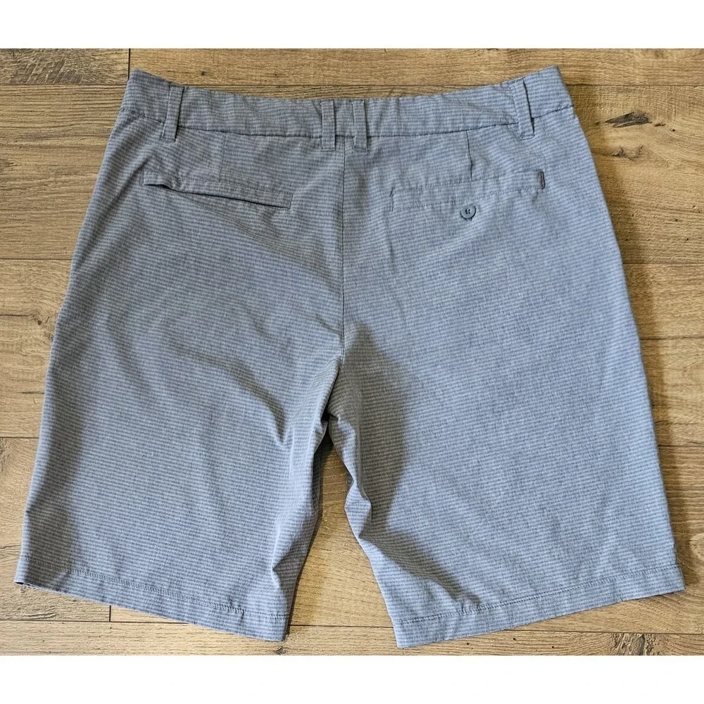 Hang Ten Shorts Men's 36 Gray Flat Front Chino Performance Polyester (35x10.5)